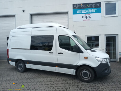 Skyup Sprinter Aufstelldach neue Version offroad Schlafdach Italien Sky-up geschlossen weiß