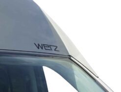 Vito Hochdach Premium Line Stabiles Hochdach mit Stehhöhe und sportlichem Design. GFK Hochdach für V-Klasse Mercedes Spezialist Aktivcamper front finne