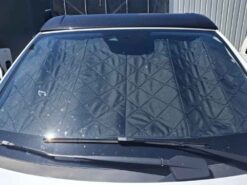 Vorhänge Gardienen und Verdunklung für Mercedes Vito V-Klasse Camper Fahrerhaus Thermomatte mit Magnet passgenau. Frontscheibe außen schwarz